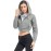 Women's Drawstring Zip Up Fleece Hoodie Coat Jacket Crop Top