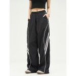 Trendy Y2K Sports Sweatpants Jogging Pants, Elastic Waist Workout Loose Casual Pants With Pocket, Women's Athleisure