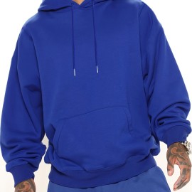 Men's Casual Solid Basic Hooded Sweatshirt Streetwear For Winter Fall, As Gifts