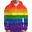 New Popular LGBT Rainbow Flag Pattern Print,Men's Long Sleeve Hoodies Street Casual Sports And Fashionable With Kangaroo Pocket Sweatshirt, Suitable For Outdoor Sports,For Autumn And Sp