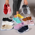 Women's Breathable Lightweight Knitted Running Sneakers - Casual Outdoor Gym Jogging Trainers