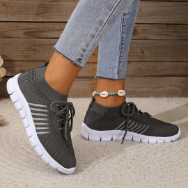 Women's Breathable Lightweight Knitted Running Sneakers - Casual Outdoor Gym Jogging Trainers