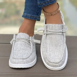 Women's Lightweight Slip On Canvas Sneakers - Casual Round Toe Walking Shoes