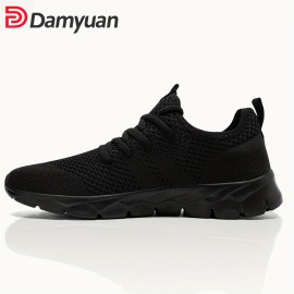 Women's Breathable Knit Sneakers - Comfortable Lace Up Outdoor Shoes