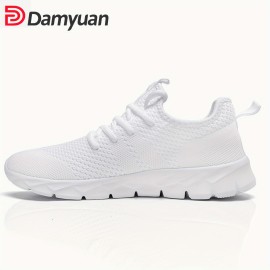 Women's Breathable Knit Sneakers - Comfortable Lace Up Outdoor Shoes