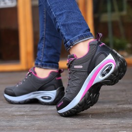 Women's Waterproof Air Cushion Hiking Shoes - Non Slip Height Increasing Sports Sneakers for Casual Outdoor Travel