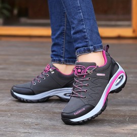 Women's Waterproof Air Cushion Hiking Shoes - Non Slip Height Increasing Sports Sneakers for Casual Outdoor Travel