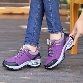 Women's Waterproof Air Cushion Hiking Shoes - Non Slip Height Increasing Sports Sneakers for Casual Outdoor Travel