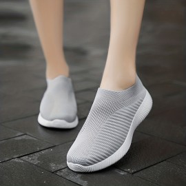 Women's Knitted Sock Shoes - Lightweight Breathable Slip On Sneakers for Walking, Running, and Gym