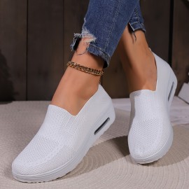 Women's Air Cushion Rocker Shoes - Comfortable Low Top Slip On Sock Shoes for Casual Walking