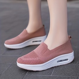 Women's Platform Sock Shoes with Air Cushion Slip On - Comfortable Low Top Walking Shoes