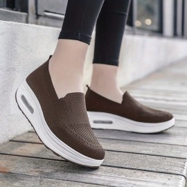 Women's Platform Sock Shoes with Air Cushion Slip On - Comfortable Low Top Walking Shoes