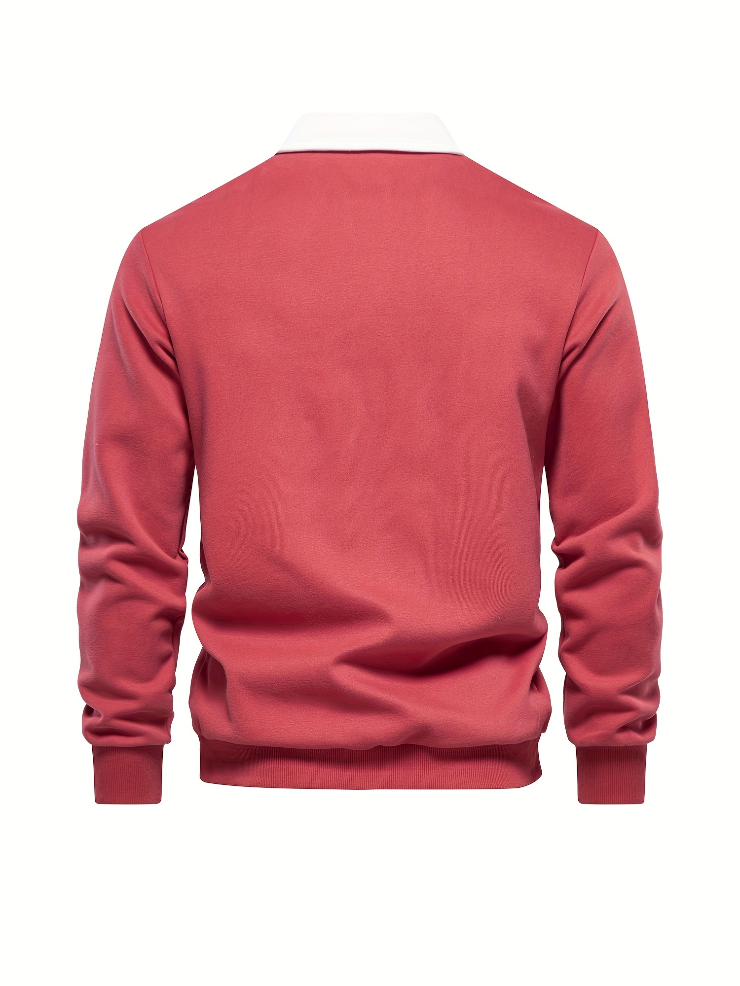 cotton blend retro color block mens casual pullover long sleeve lapel shirt for spring fall mens clothing details 11