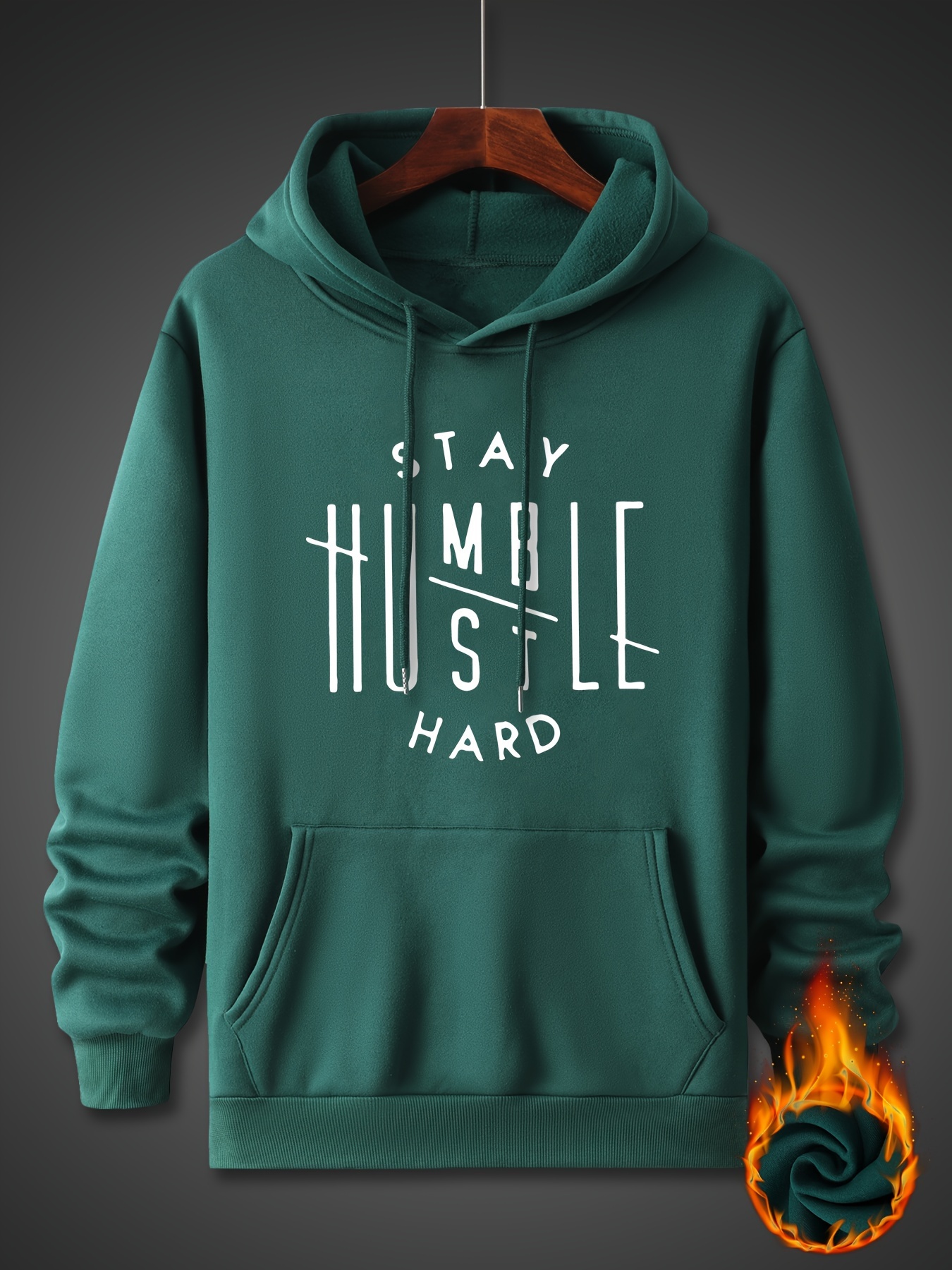 stay humble hustle print hoodie cool hoodies for men mens casual graphic design pullover hooded sweatshirt with kangaroo pocket streetwear for winter fall as gifts details 20