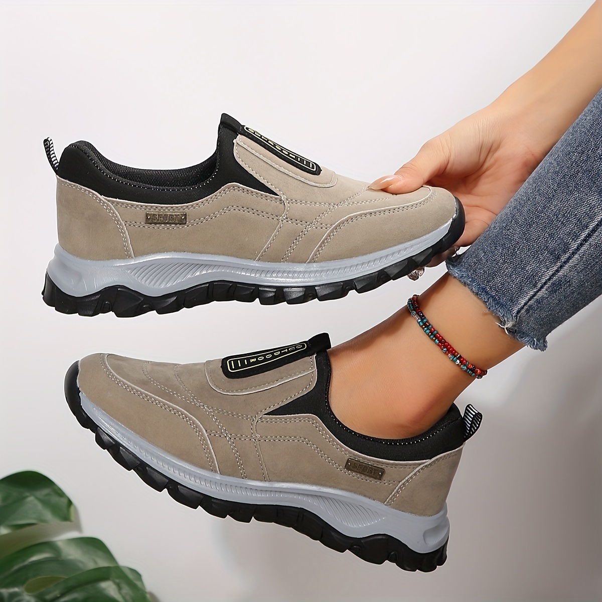 womens low top sports shoes casual breathable slip on running sneakers comfortable walking trainers details 6