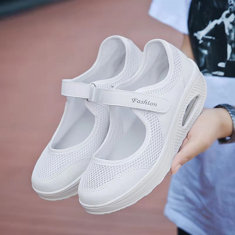 womens air cushion mesh sneakers breathable cut out ankle strap sports shoes casual walking shoes details 10