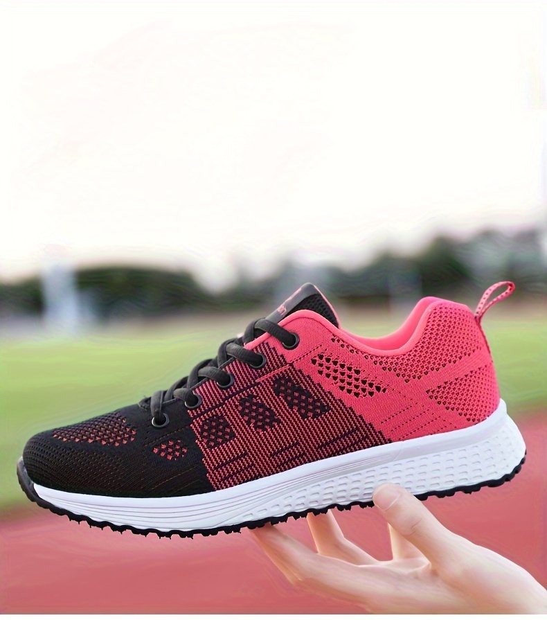 womens breathable mesh platform sneakers casual lace up outdoor shoes comfortable low top shoes details 1