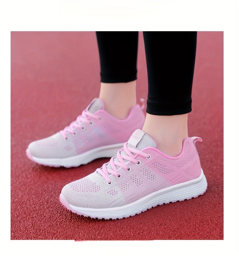 womens breathable mesh platform sneakers casual lace up outdoor shoes comfortable low top shoes details 8