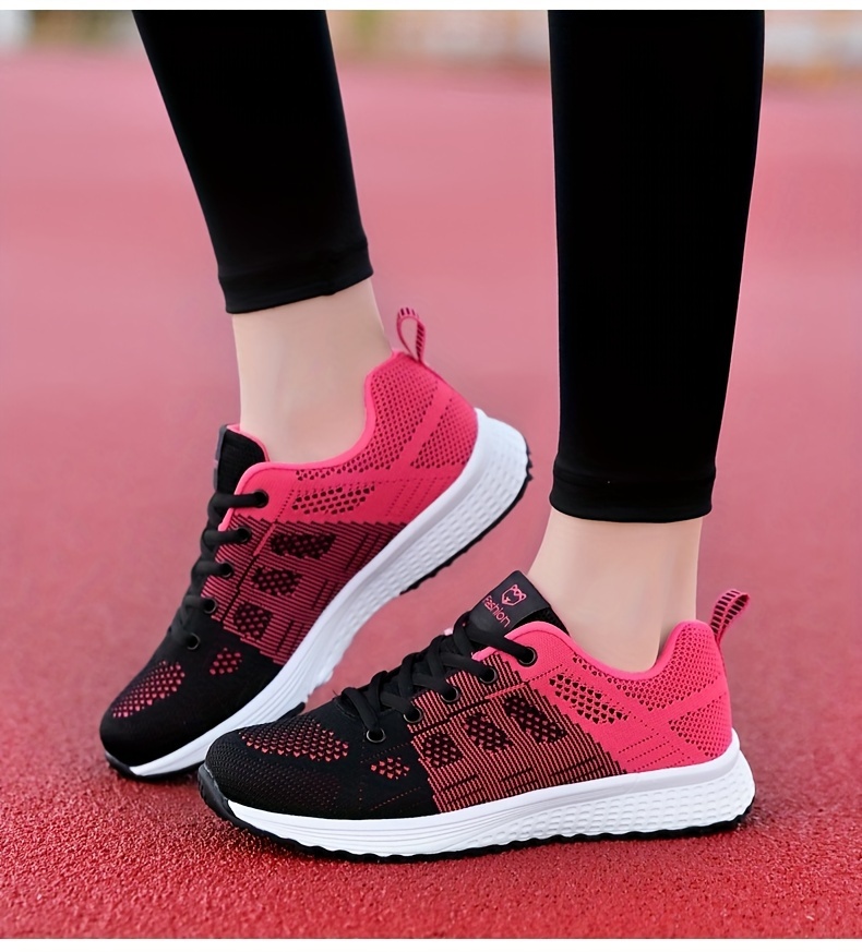 womens breathable mesh platform sneakers casual lace up outdoor shoes comfortable low top shoes details 12