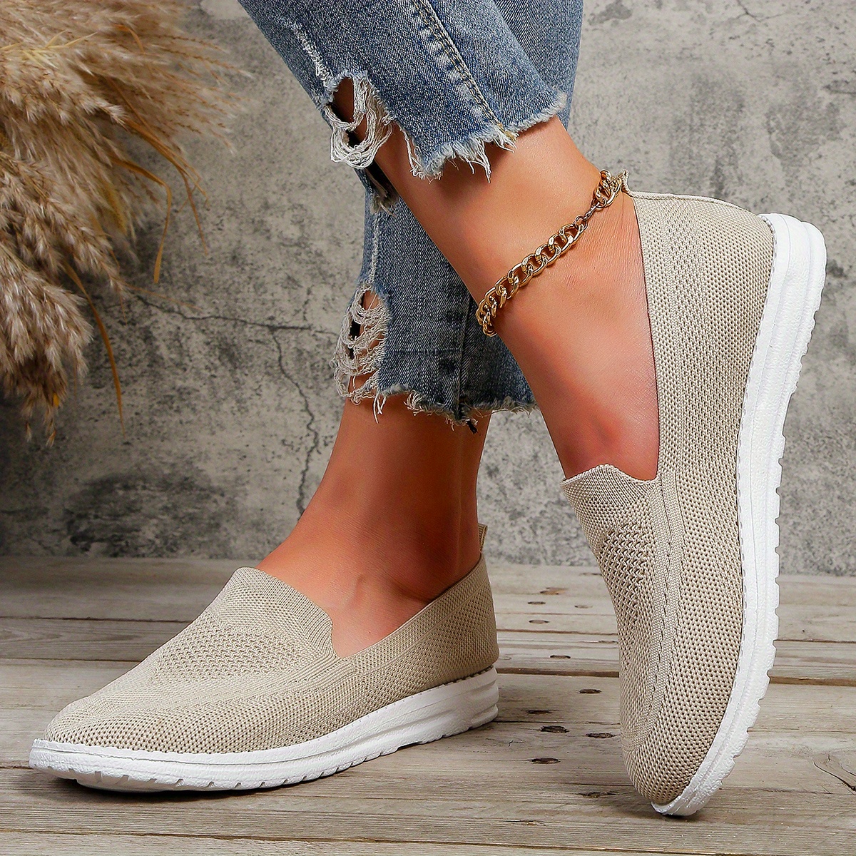 womens breathable mesh sneakers casual slip on outdoor shoes lightweight walking shoes details 2