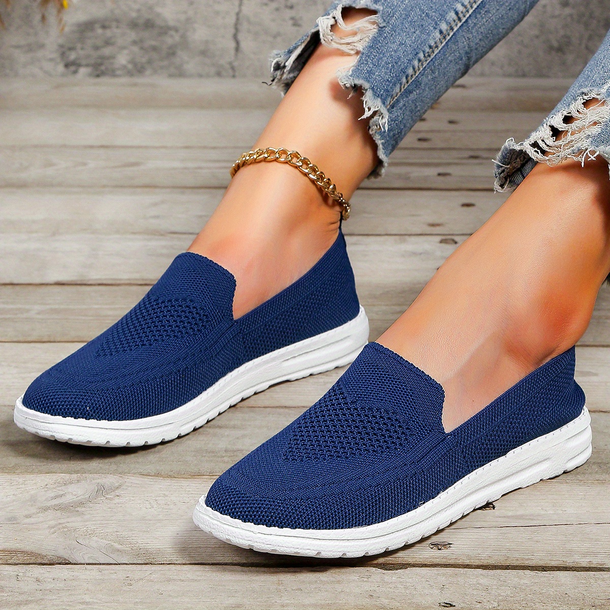 womens breathable mesh sneakers casual slip on outdoor shoes lightweight walking shoes details 11