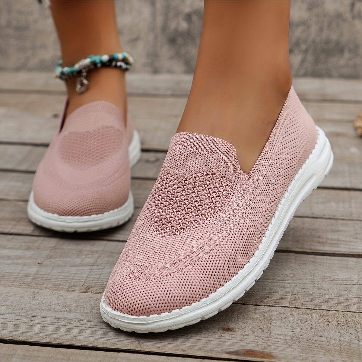 womens breathable mesh sneakers casual slip on outdoor shoes lightweight walking shoes details 12