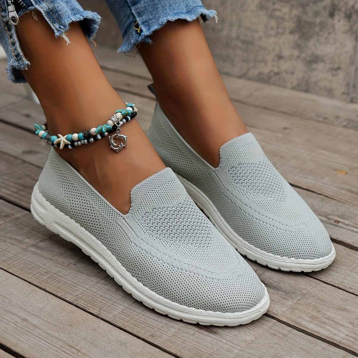 womens breathable mesh sneakers casual slip on outdoor shoes lightweight walking shoes details 18