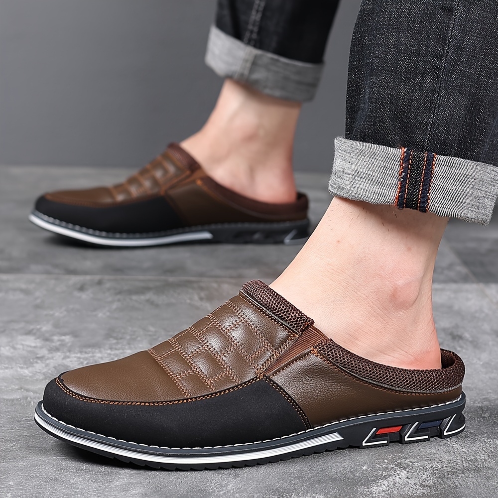 Plus Size Men s Vintage Hollow Out Mule Shoes, Comfy Non Slip Rubber Sole Durable Slippers For Men s Outdoor Activities details 16