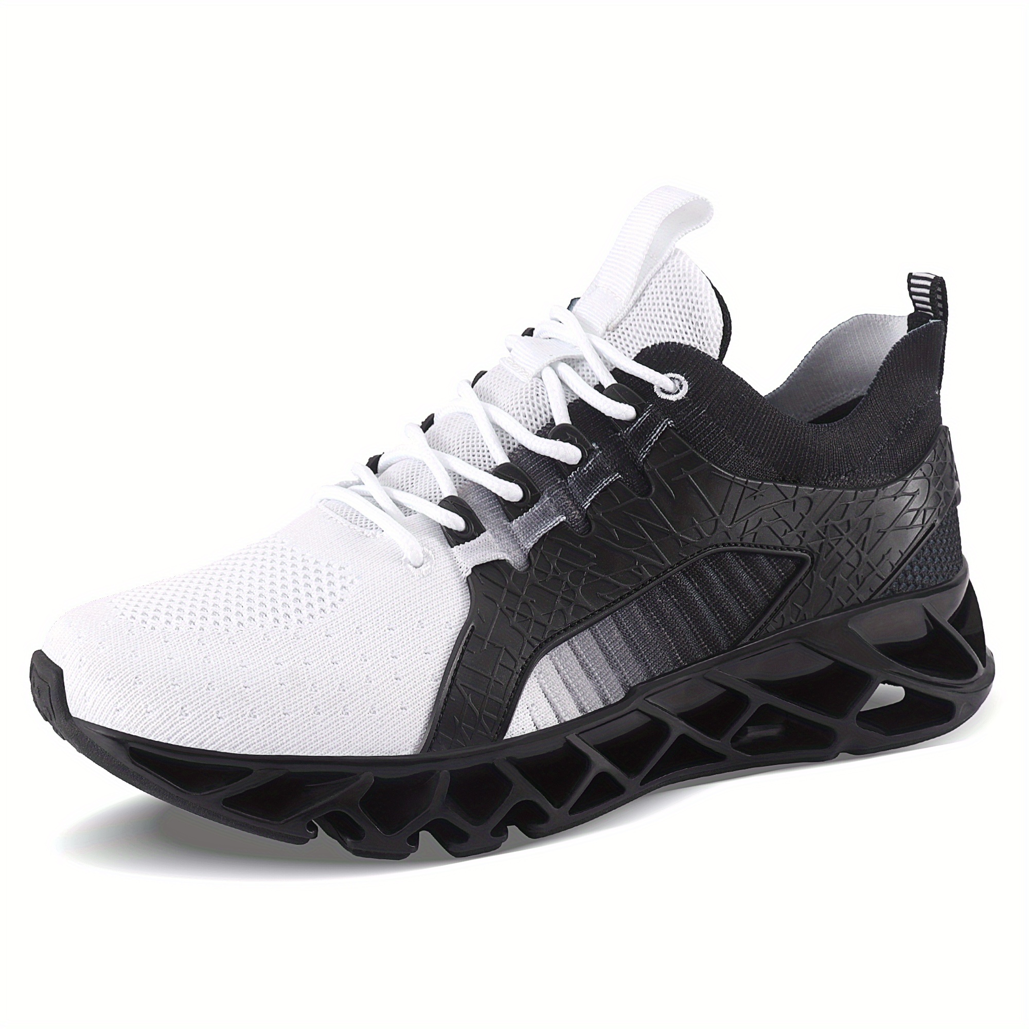 Men s Casual Cool Comfortable Lace Up Sneakers, Breathable Lightweight Non-slip Woven Shoes For Running Gym Fitness details 5